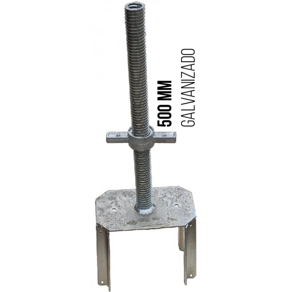 Cabeçote/Suporte viga H madeira rosc. Ø38x500 galv