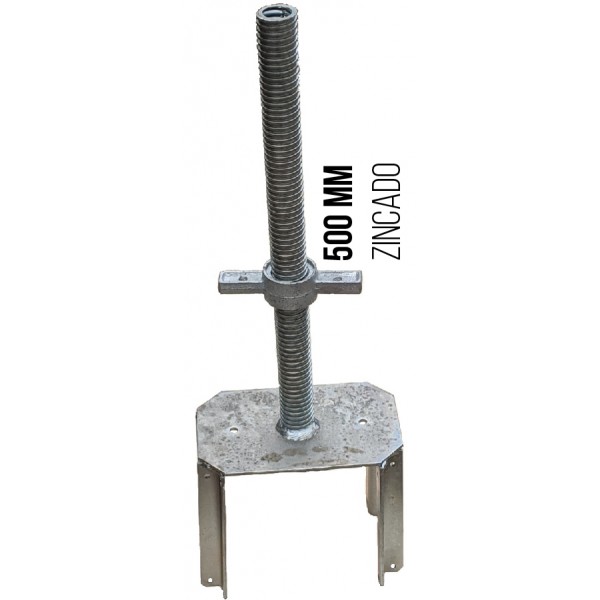 Cabeçote/Suporte viga H madeira rosc. Ø38x500 zinc