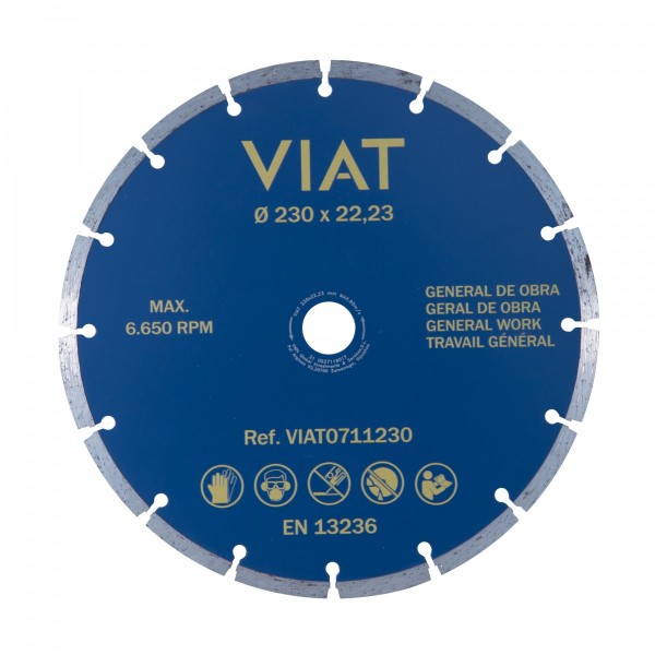 Disco Ø230x3x22,23 diamante geral obra - VIAT
